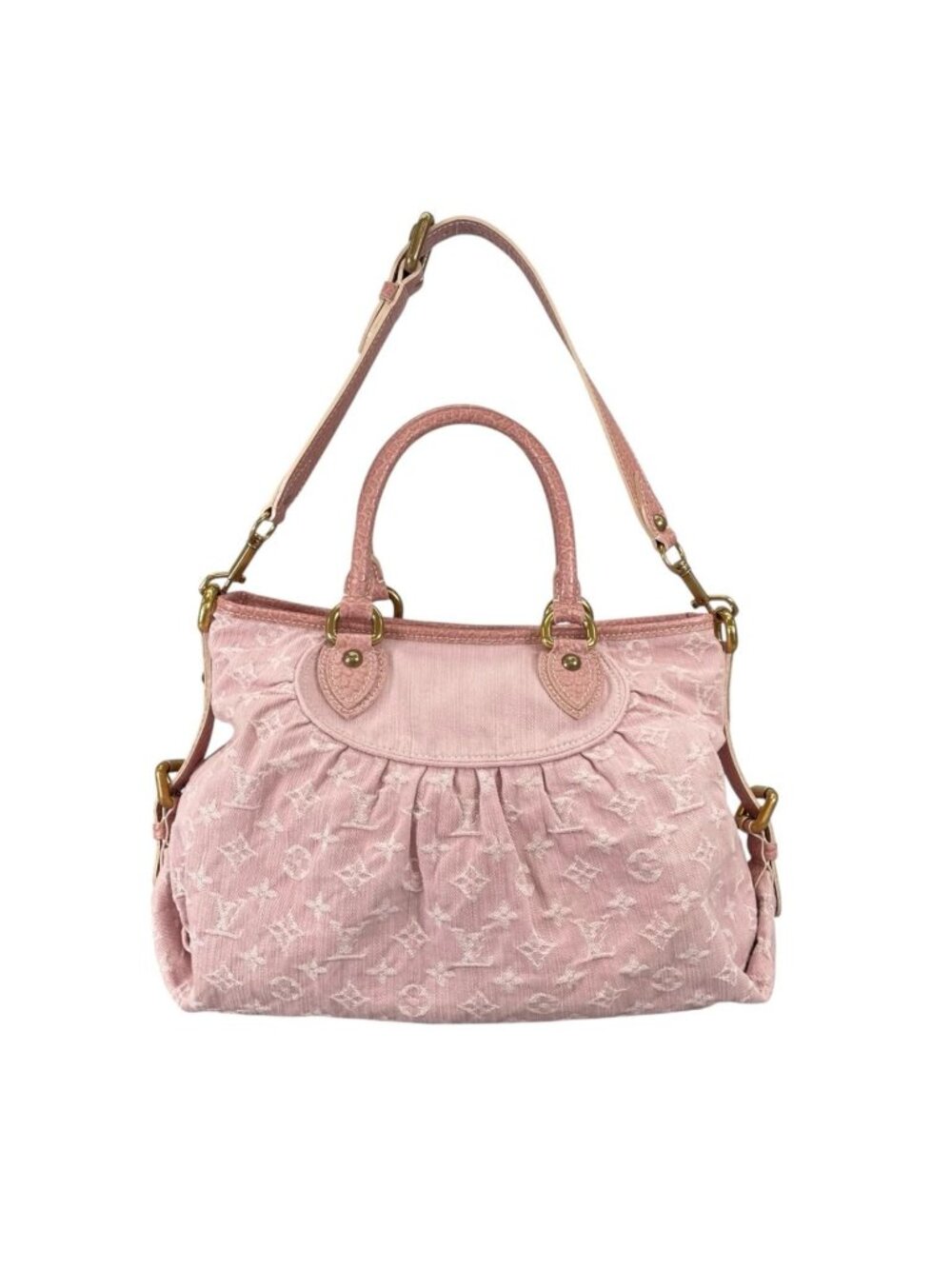 Louis Vuitton Neo Cabby MM Monogram Denim Shoulder Bag Pink